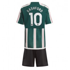 Manchester United Marcus Rashford #10 Bortedraktsett Barn 2023-24 Kortermet (+ korte bukser)